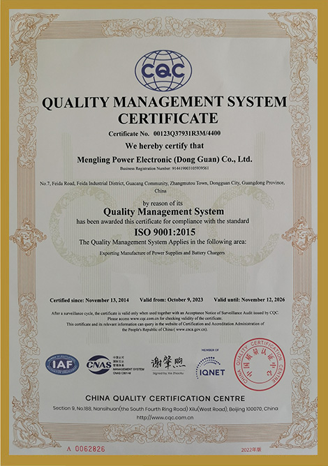 QUALITY MANAGEMENT SYSTEMCERTIFICATE